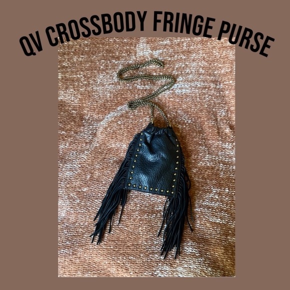 QV black fringe purse crossbody measurements in photos - Picture 1 of 10